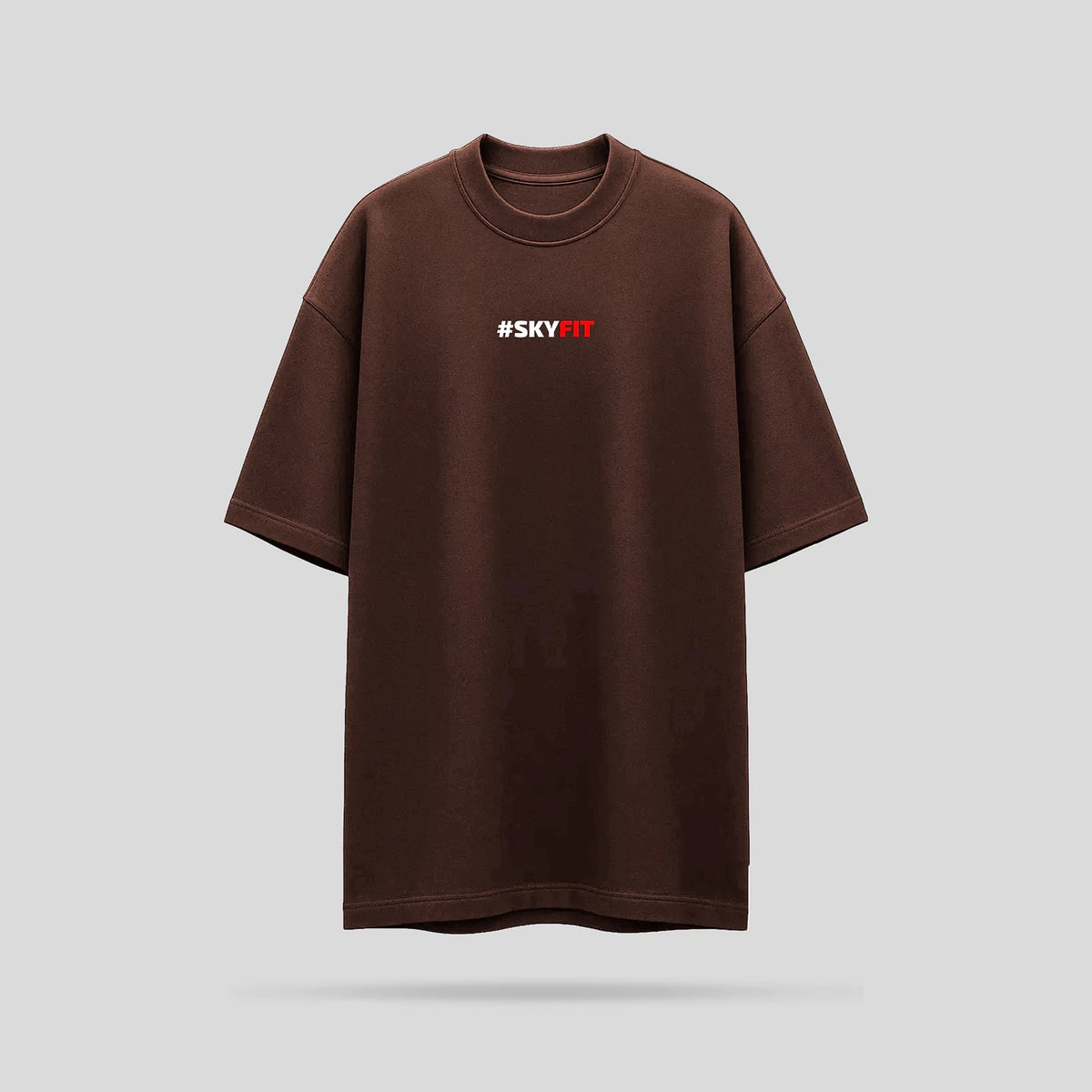 Camiseta Oversized Skyfit Provado Em Chamas - Marrom - Skyfit Monte Mor