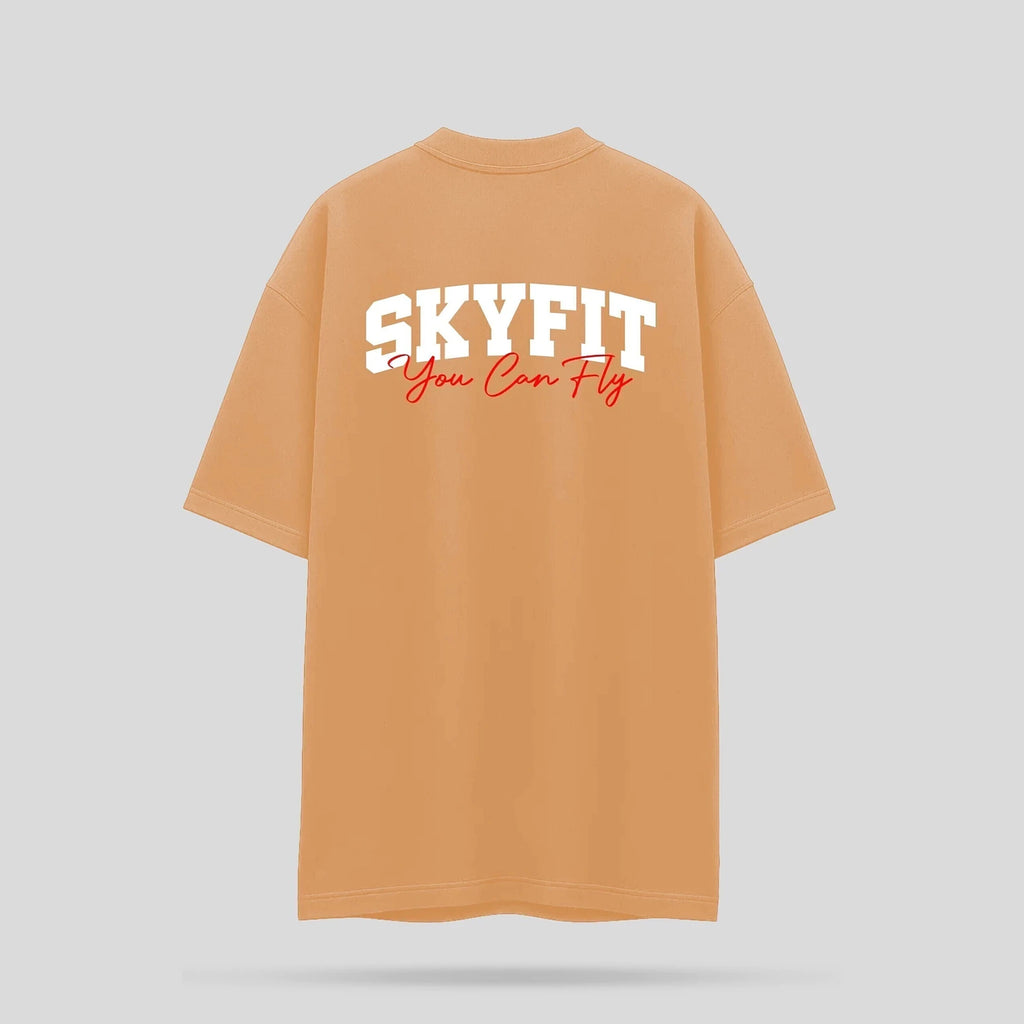 Camiseta Oversized Sky College - Areia - Skyfit Monte Mor