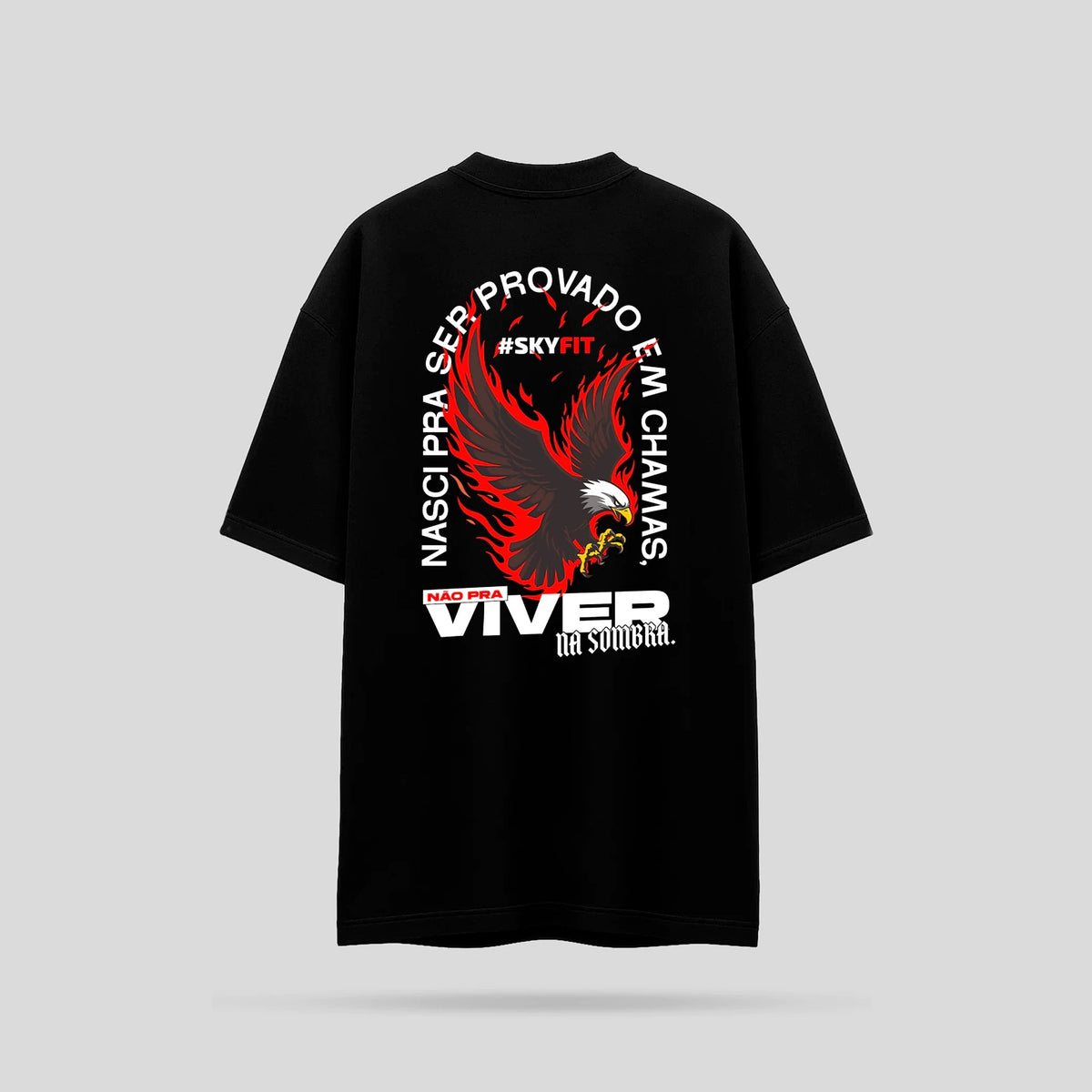 Camiseta Oversized Skyfit Provado Em Chamas - Preto - Skyfit Monte Mor