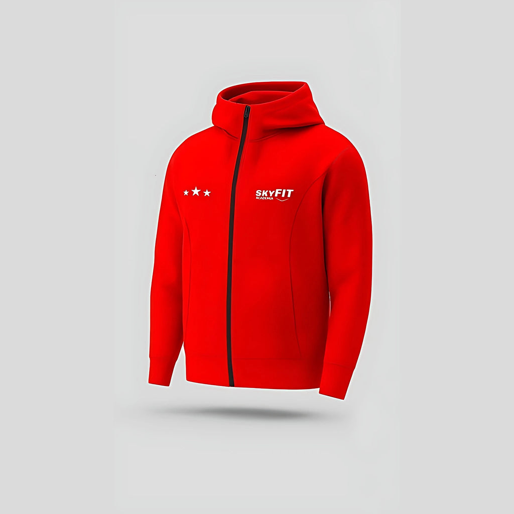 Blusa De Moletom Com Zíper Sky - Vermelho - Skyfit Monte Mor