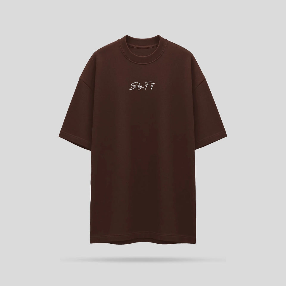 Camiseta Oversized Skyfit Leg Day - Marrom - Skyfit Monte Mor