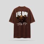 Camiseta Oversized Skyfit Leg Day - Marrom - Skyfit Monte Mor