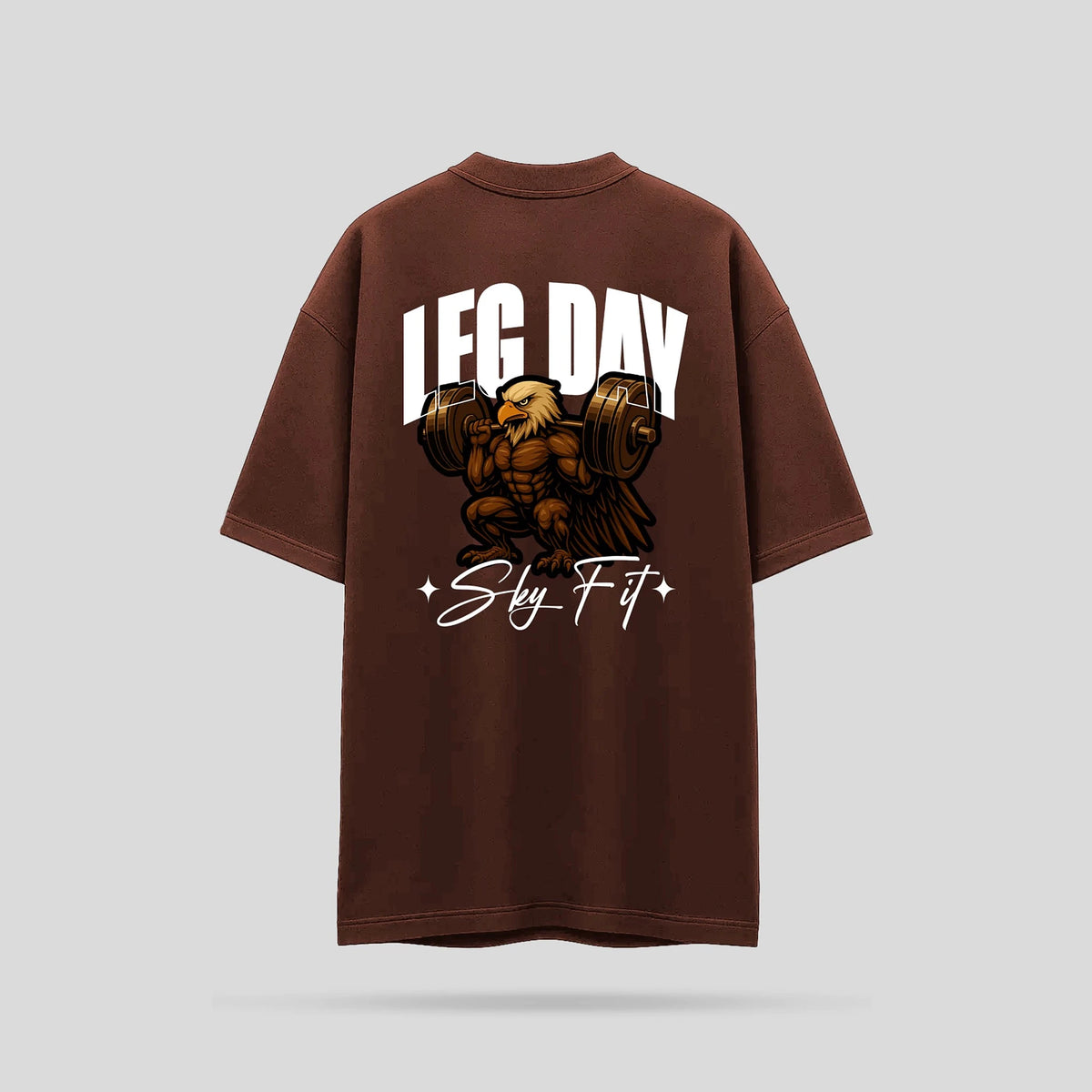 Camiseta Oversized Skyfit Leg Day - Marrom - Skyfit Monte Mor