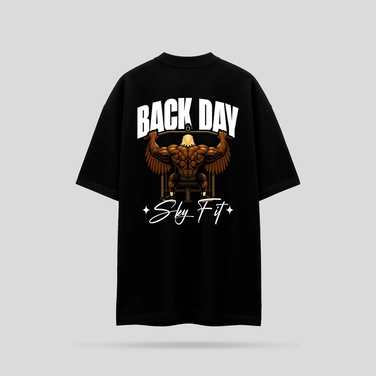 Camiseta Oversized Skyfit Back Day - Preto - Skyfit Monte Mor