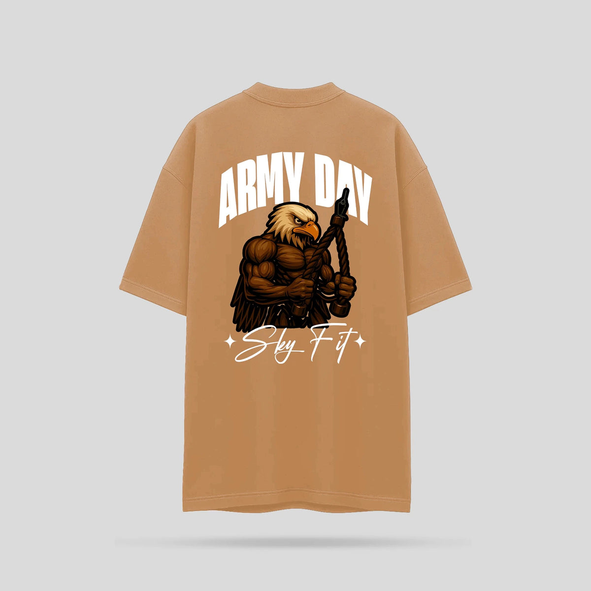 Camiseta Oversized Skyfit Arm Day - Areia - Skyfit Monte Mor