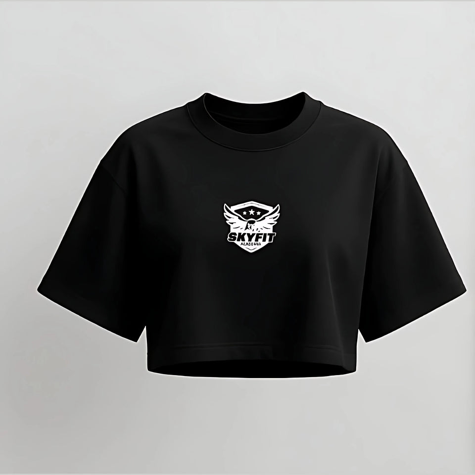Cropped Oversized Skyfit Alunos - Preto - Skyfit Monte Mor