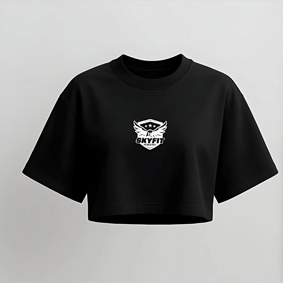 Cropped Oversized Skyfit College - Preto - Skyfit Monte Mor