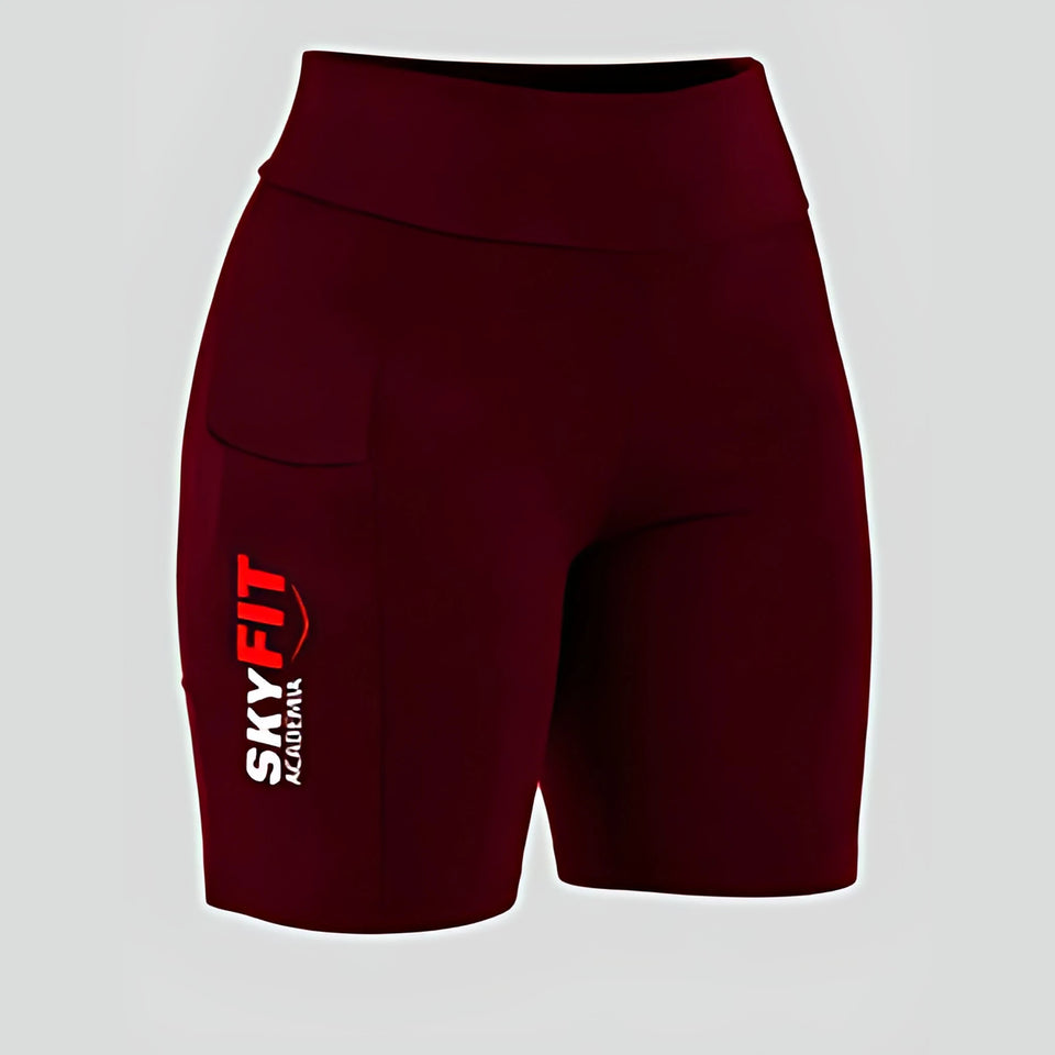 Shorts com Bolso Sky Tradicional - Vinho - Skyfit Monte Mor
