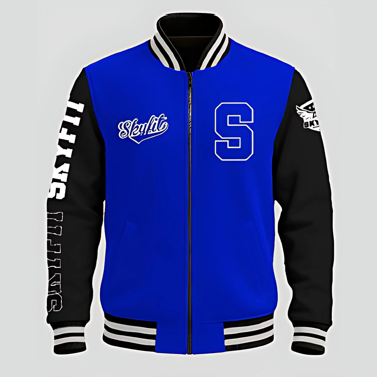 Blusa College Sky - Azul Bic/Preto - Skyfit Monte Mor