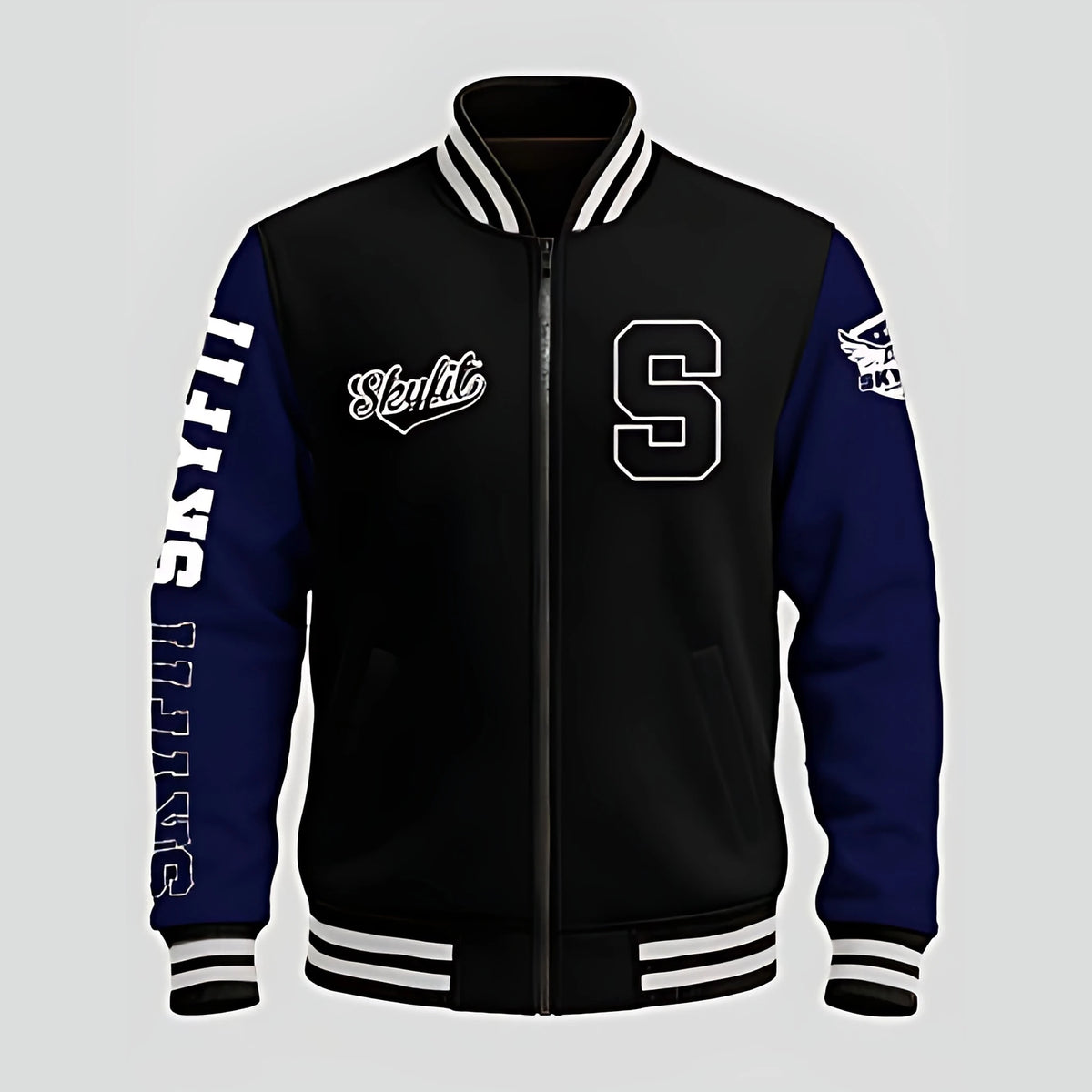 Blusa College Sky - Preto/Azul Marinho - Skyfit Monte Mor