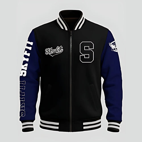 Blusa College Sky - Preto/Azul Marinho - Skyfit Monte Mor
