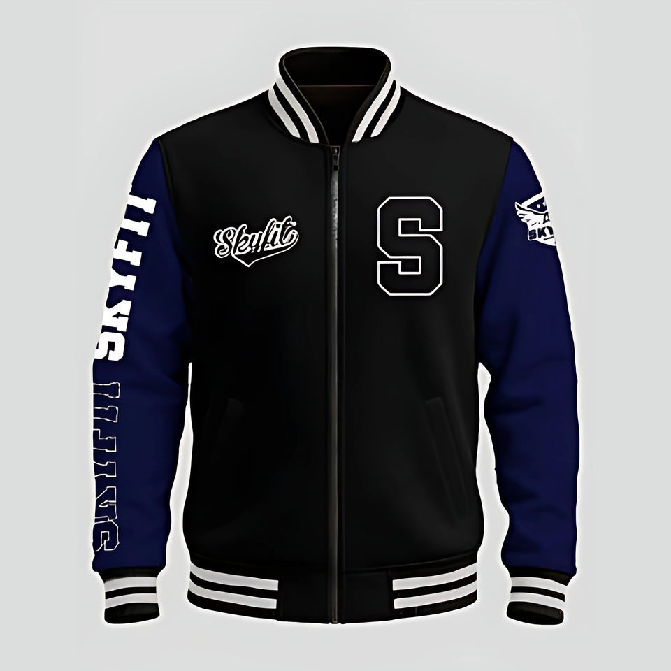 Blusa College Sky - Preto/Azul Marinho - Skyfit Monte Mor