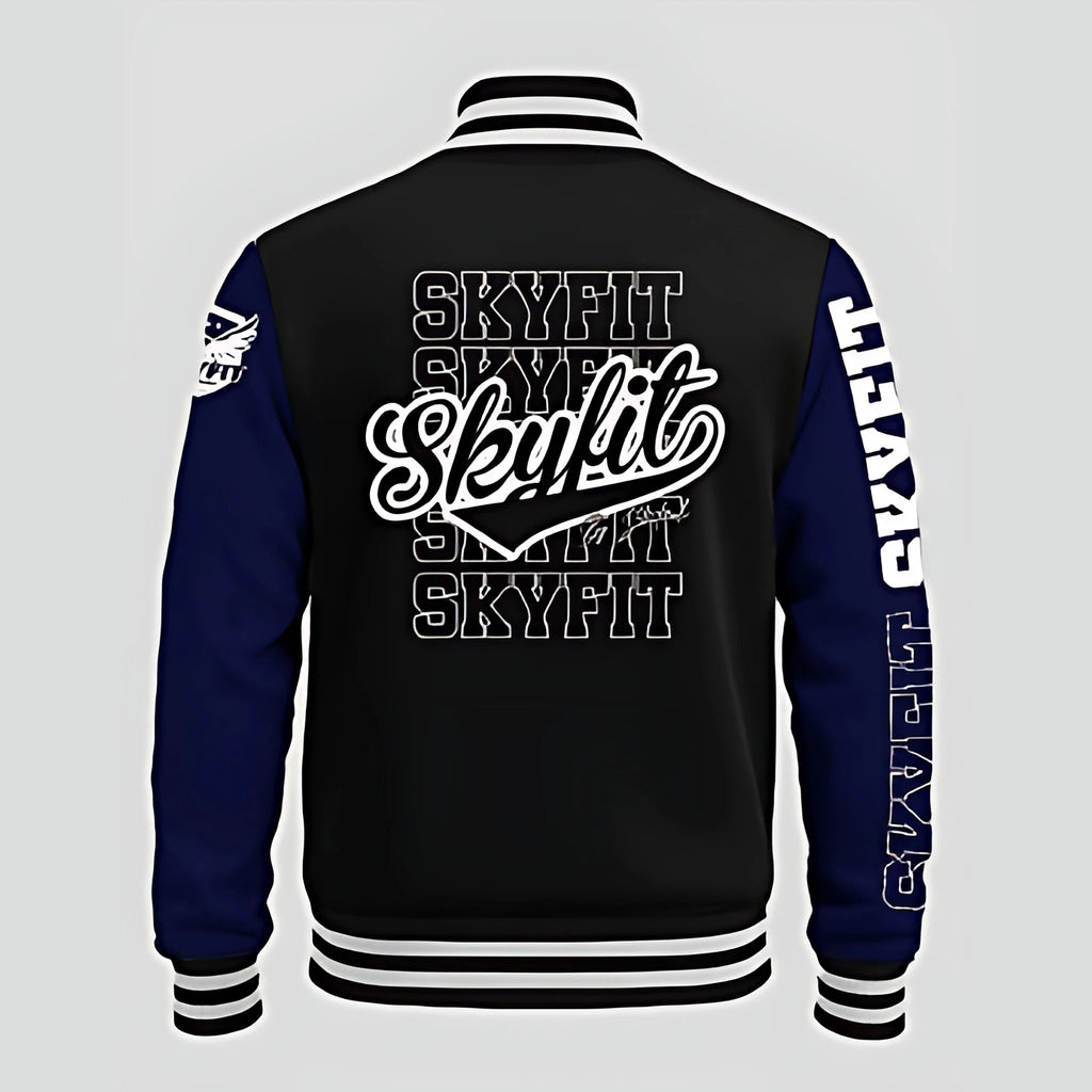 Blusa College Sky - Preto/Azul Marinho - Skyfit Monte Mor