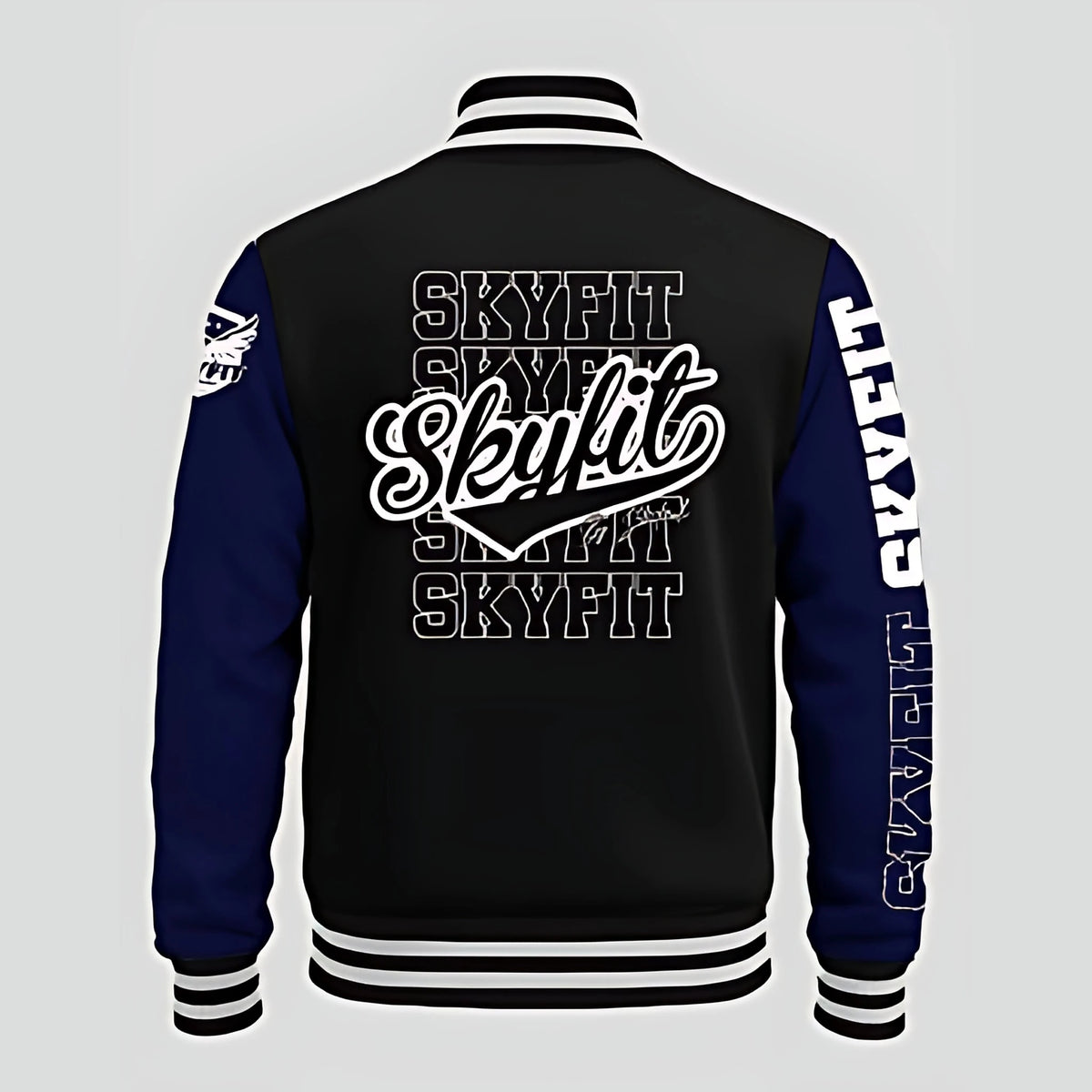 Blusa College Sky - Preto/Azul Marinho - Skyfit Monte Mor