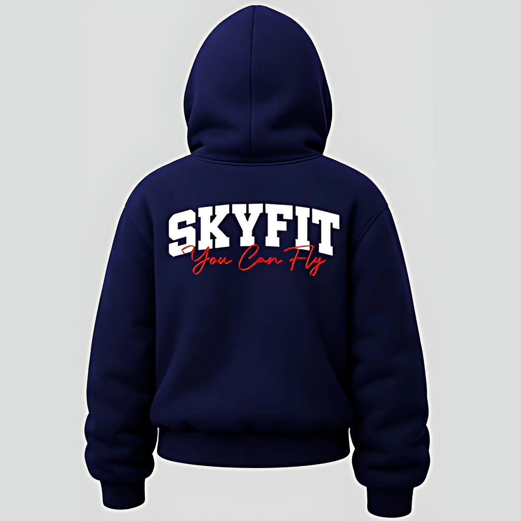 Moletom Canguru Sky College Feminino - Azul Marinho - Skyfit Monte Mor