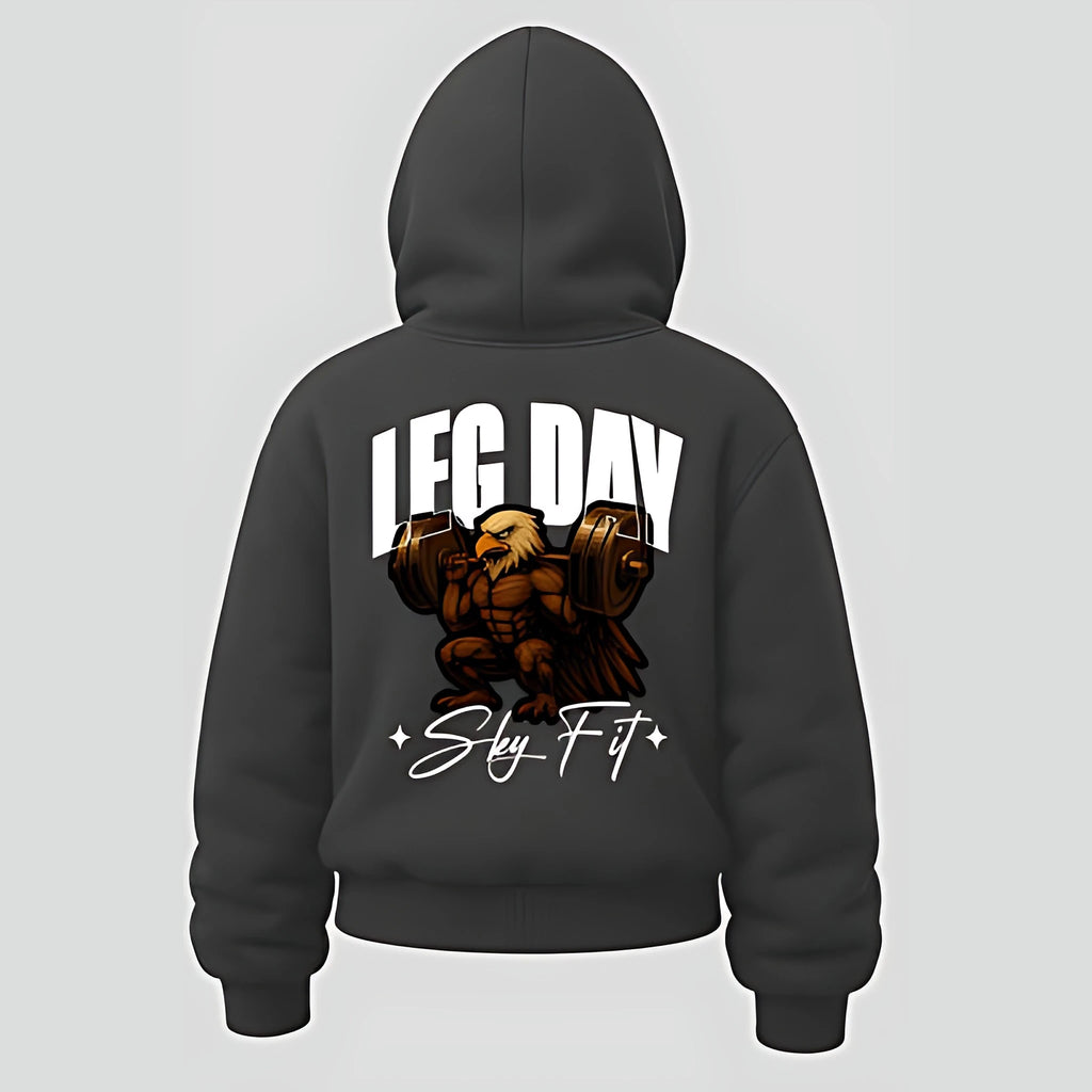 Moletom Canguru Leg day Feminino - Chumbo - Skyfit Monte Mor