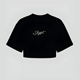 Cropped Oversized Inevitáveis - Preto