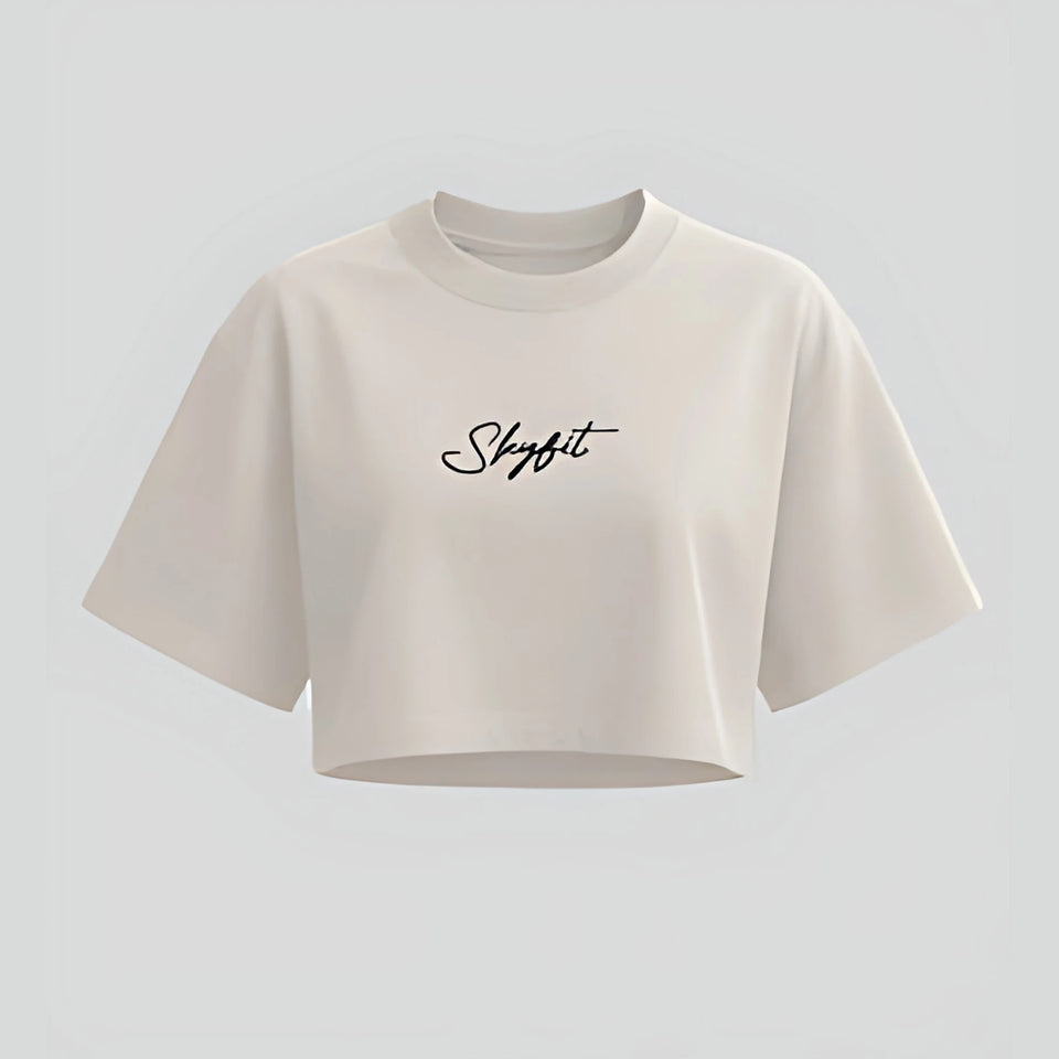 Cropped Oversized Inevitáveis - Off White - Skyfit Monte Mor