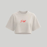 Cropped Oversized Skyfit Sign - Off-White